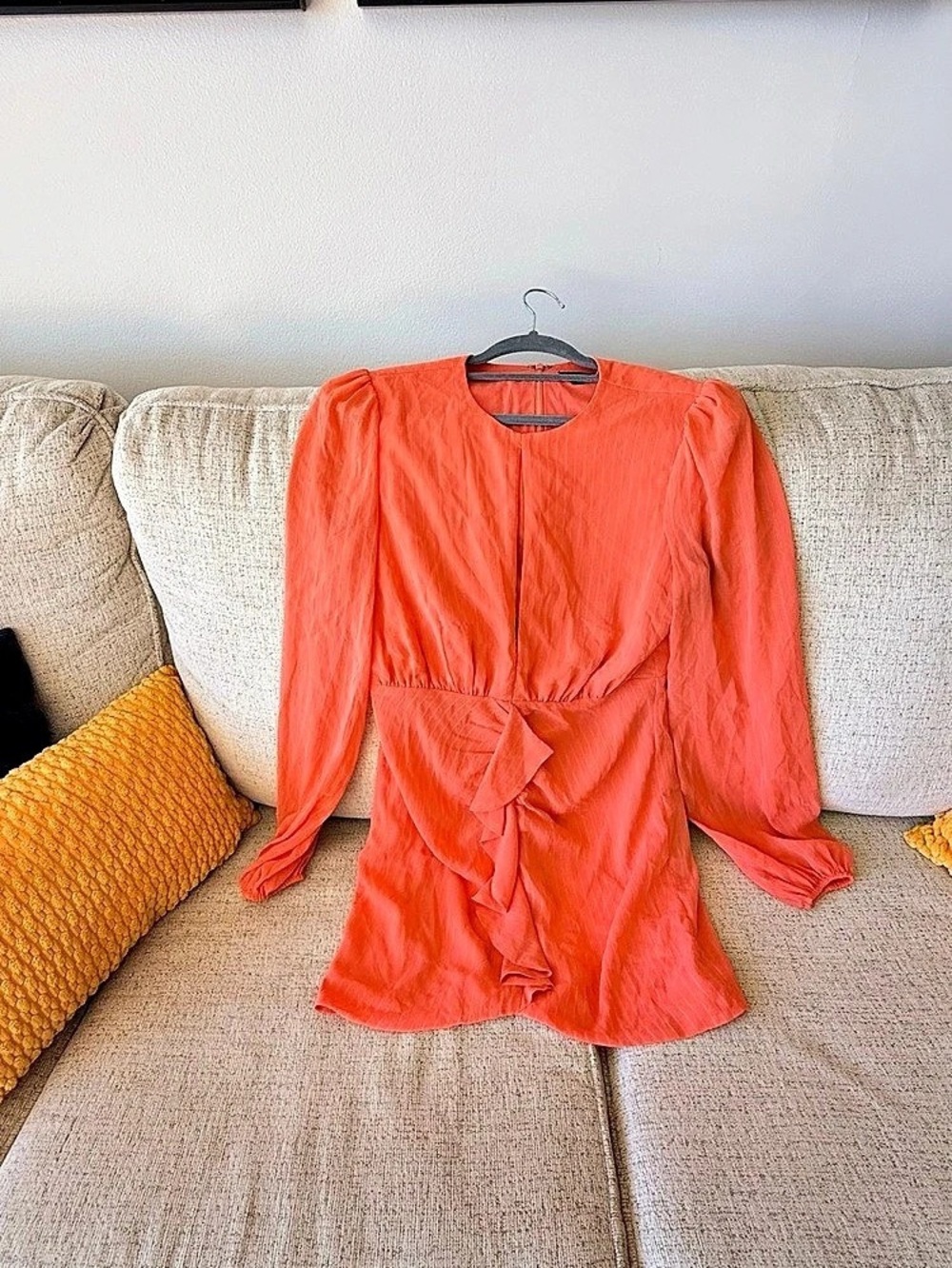 NBD Orange Striped Blouse